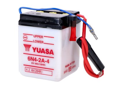 Battery Yuasa 6N4-2A-4 6 Volt empty without acid pack with fuse holder