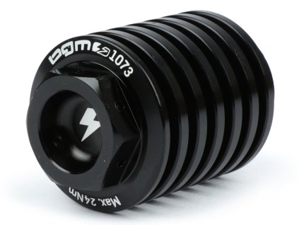 Oil drain plug BGM PRO, CNC, glossy black for all Piaggio Leader 125-200ccm, LEM 125-150ccm, HE 125-150ccm, IGET 125-150ccm, Quasar/HPE 250-300ccm, Master 400-500ccm