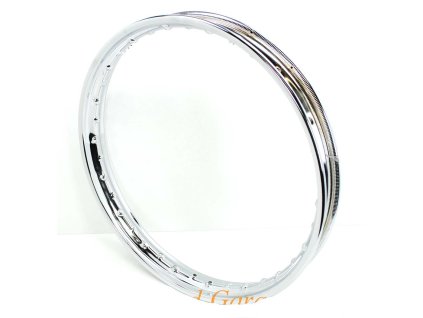 Chrome rim 1.5 x 17 inch 36 hole 6.5mm nipple hole for Kreidler Florett K 54/32 DB, Eiertank, RS, LF, LH, RM, TM, GT RMC, Zündapp KS 50, GTS C 50 Sport, Sport Combinette, Hercules MK, CX Hai 25
