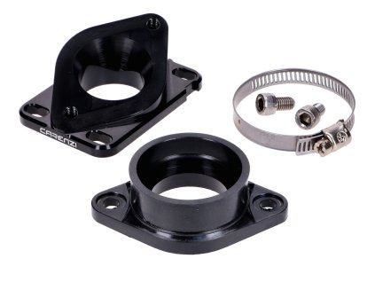 Sací příruba Carenzi 30–34 mm pro Minarelli AM6, Derbi, karburátor PWK 30 mm