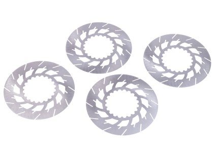 Sada spojkových lamel 4dílná kovové 0,6 mm pro Simson S50, S51, S70, S53, S83 Enduro