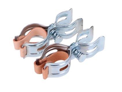 Sada svěrného držáku pumpičky, pozinkovaná, s koženou vložkou pro moped, moped