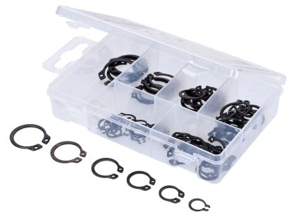 Sada pojistných kroužků hřídele, vnější, 8–19 mm, 78 ks