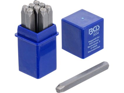 Sada číslicových raznic 4 mm DIN1451, 9 dílů