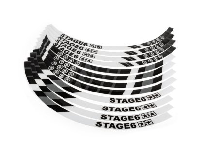 Sada samolepek na ráfek pro 13" kola Stage6, bílá
