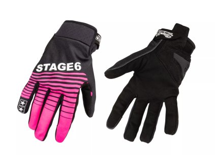 Motocyklové rukavice Stage6 Street Pure růžová / černá M