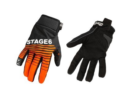 Motocyklové rukavice Stage6 Street Pure oranžová / černá XL