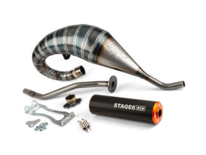 Výfuk Stage6 R/T 70 - 80 high-mount Derbi černá / oranžová