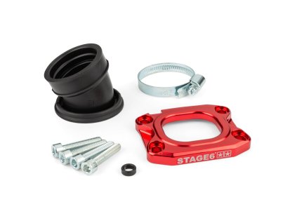 Příruba Stage6 360° AM6 / Derbi červená pro PWK 30 - 36mm