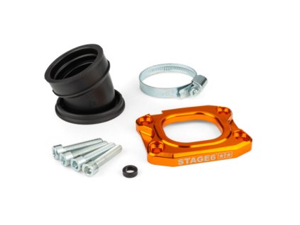 Příruba Stage6 360° AM6 / Derbi oranžová pro PWK 30 - 36mm