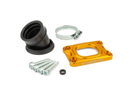 Příruba Stage6 360° AM6 / Derbi žlutá pro PWK 19 - 28 mm