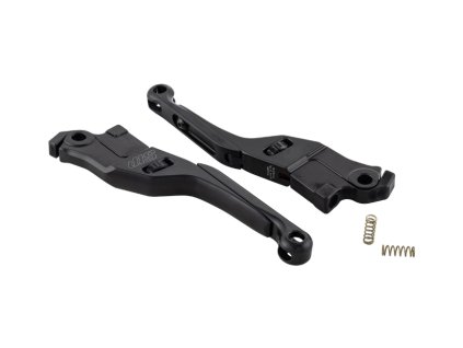 Sada nastavitelných CNC brzdových páček SIP PERFORMANCE, dlouhé, černý elox, Vespa GTS / ​GTS Super 125 / ​300 ccm (2023-)