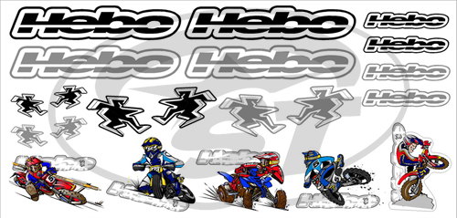 Sada samolepek Hebo Moto, 50x35cm HM1211