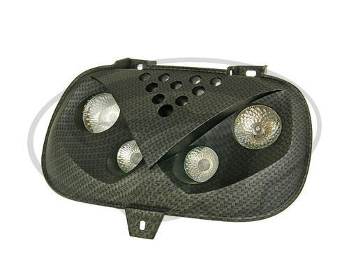 Přední světlo STR8 Quattrooptik, BWs Booster NG, karbon STR-612.21/CA