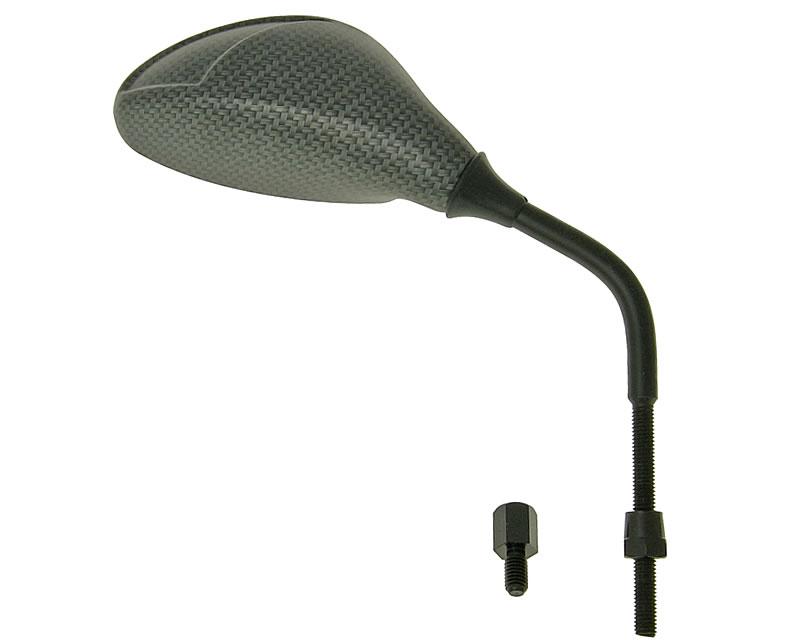 Vparts Zrcátko Flash pravé M8 Carbon-Look dlouhý závit VC18640