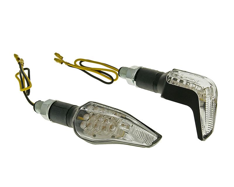 Vparts Sada blinkrů M10 LED černý Sidewinder čirý VC20068