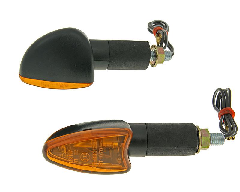 Vparts Sada blinkrů M8 černá Edge oranžové, dlouhý VC20104