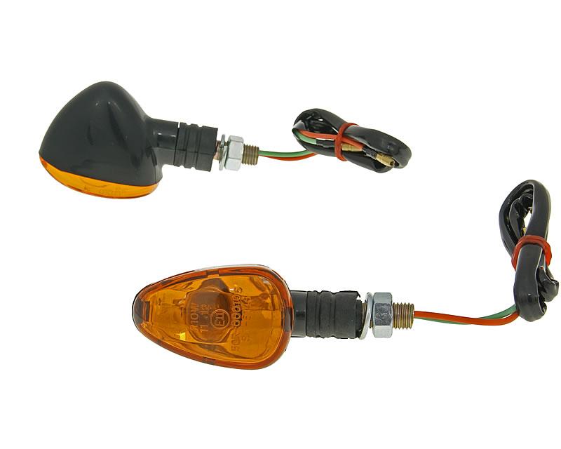 Vparts Sada blinkrů M10 černá Doozy oranžové, krátký VC20112