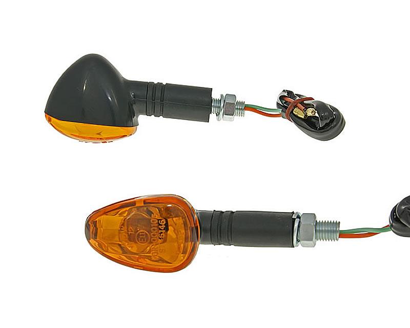 Vparts Sada blinkrů M10 černá Doozy oranžové, dlouhý VC20113
