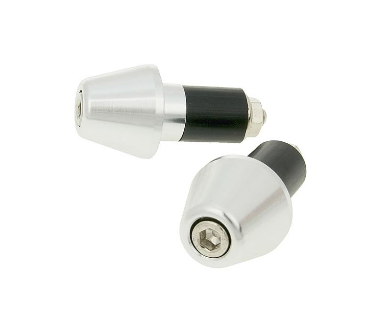 Vparts Koncovky řidítek Shorty 17,5mm stříbrná VC21107