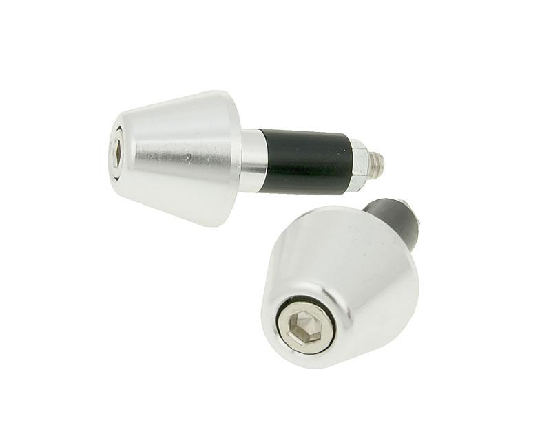 Vparts Koncovky řidítek Shorty 13,5mm stříbrná VC21112