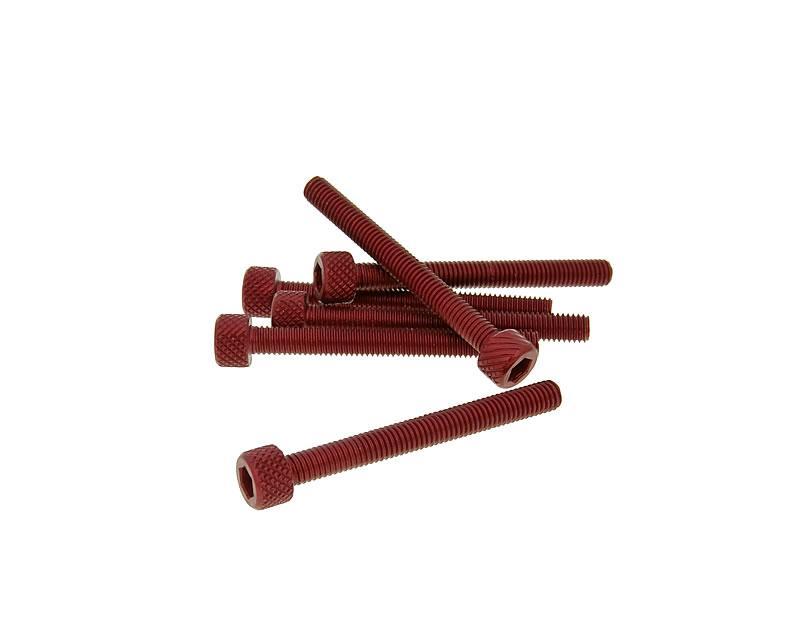 Vparts Sada šroubů 6ks inbus červená - M5x45 VC21278