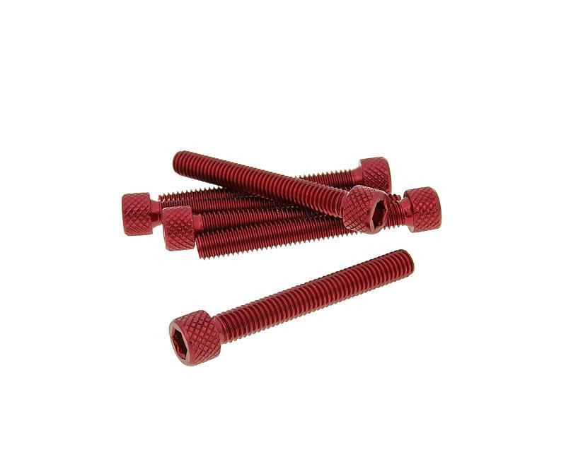 Vparts Sada šroubů 6ks inbus červená - M6x45 VC21290
