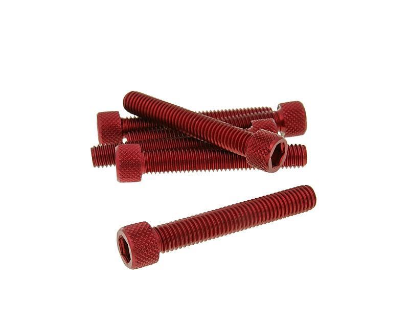 Vparts Sada šroubů 6ks inbus červená - M8x50 VC21298