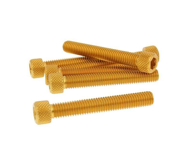 Vparts Sada šroubů 6ks inbus zlatá - M8x50 VC21299