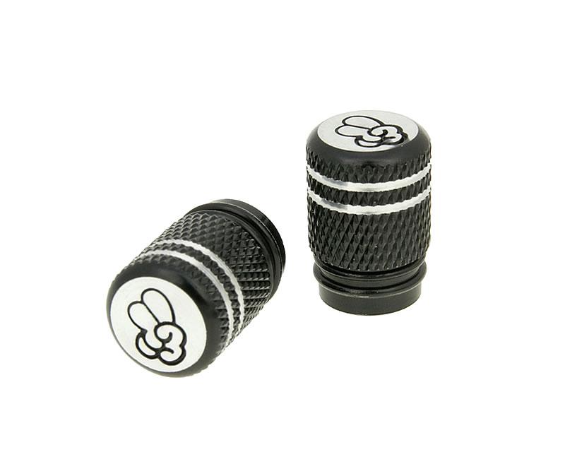 Vparts Čepičky ventilků 2ks Peace černá - univerzální VC20684