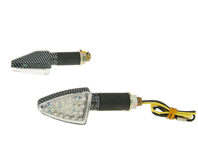 101 Octane Sada blinkrů M10 závit LED, carbon look Mini, dlouhá verze IP23253