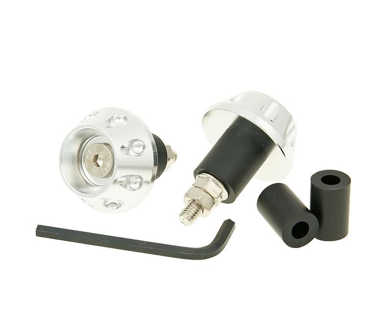 Vparts Koncovky řidítek Flat 13,5 / 17,5mm - stříbrná VC23340