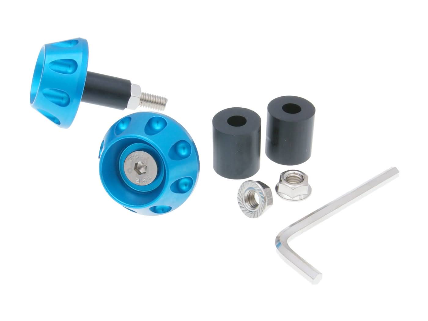 Vparts Koncovky řidítek Flat 13,5 / 17,5mm - modrá VC23341
