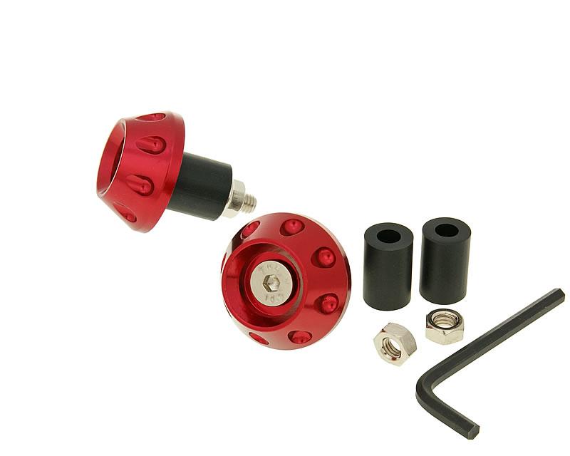 Vparts Koncovky řidítek Flat 13,5 / 17,5mm - červená VC23342