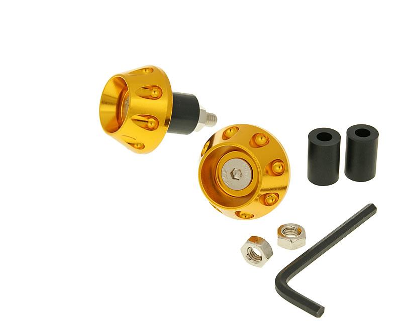 Vparts Koncovky řidítek Flat 13,5 / 17,5mm - zlatá VC23343