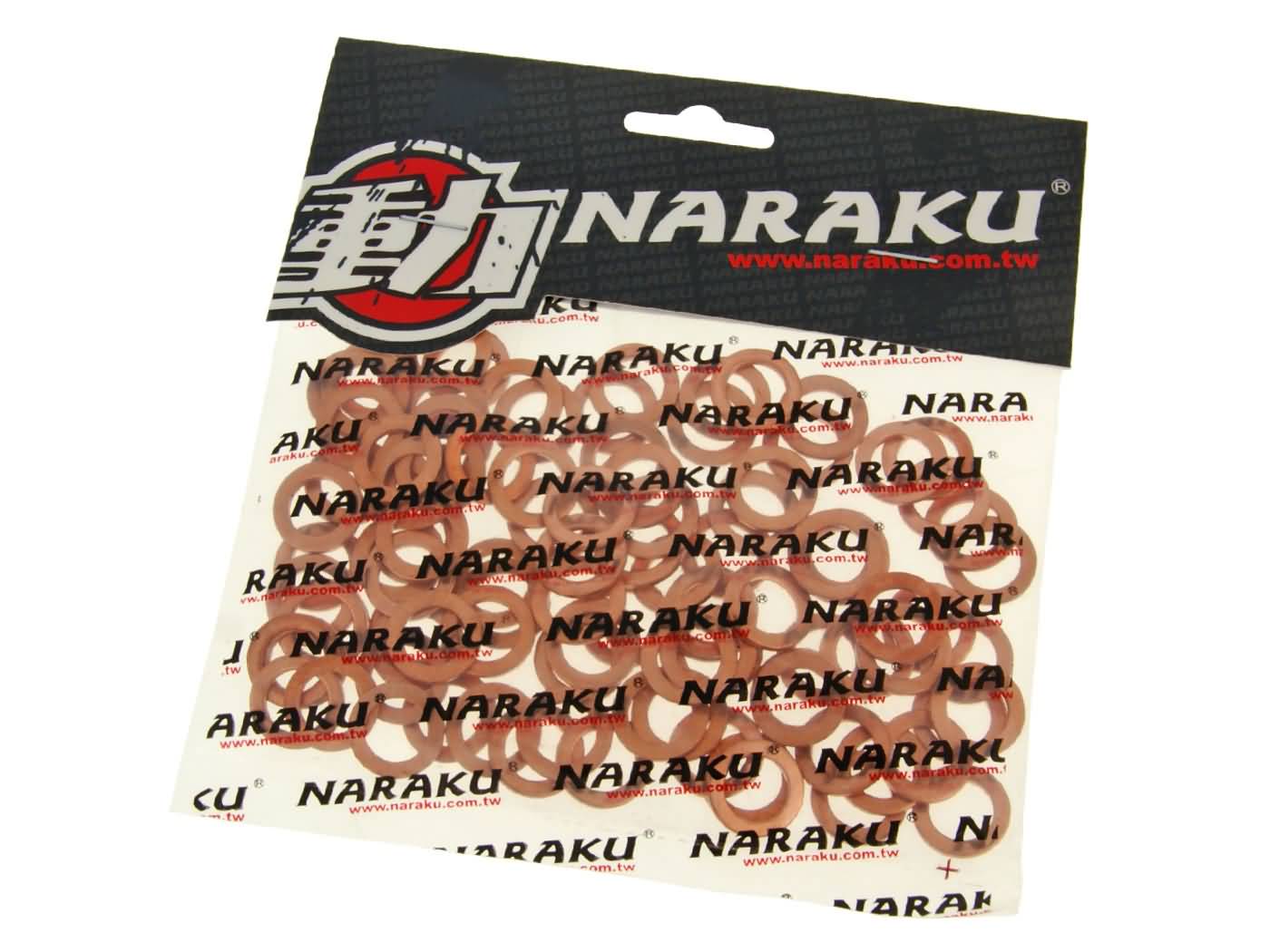 Sada těsnících posložek měď Naraku 10x16x1,5mm 100ks NK150.69-100