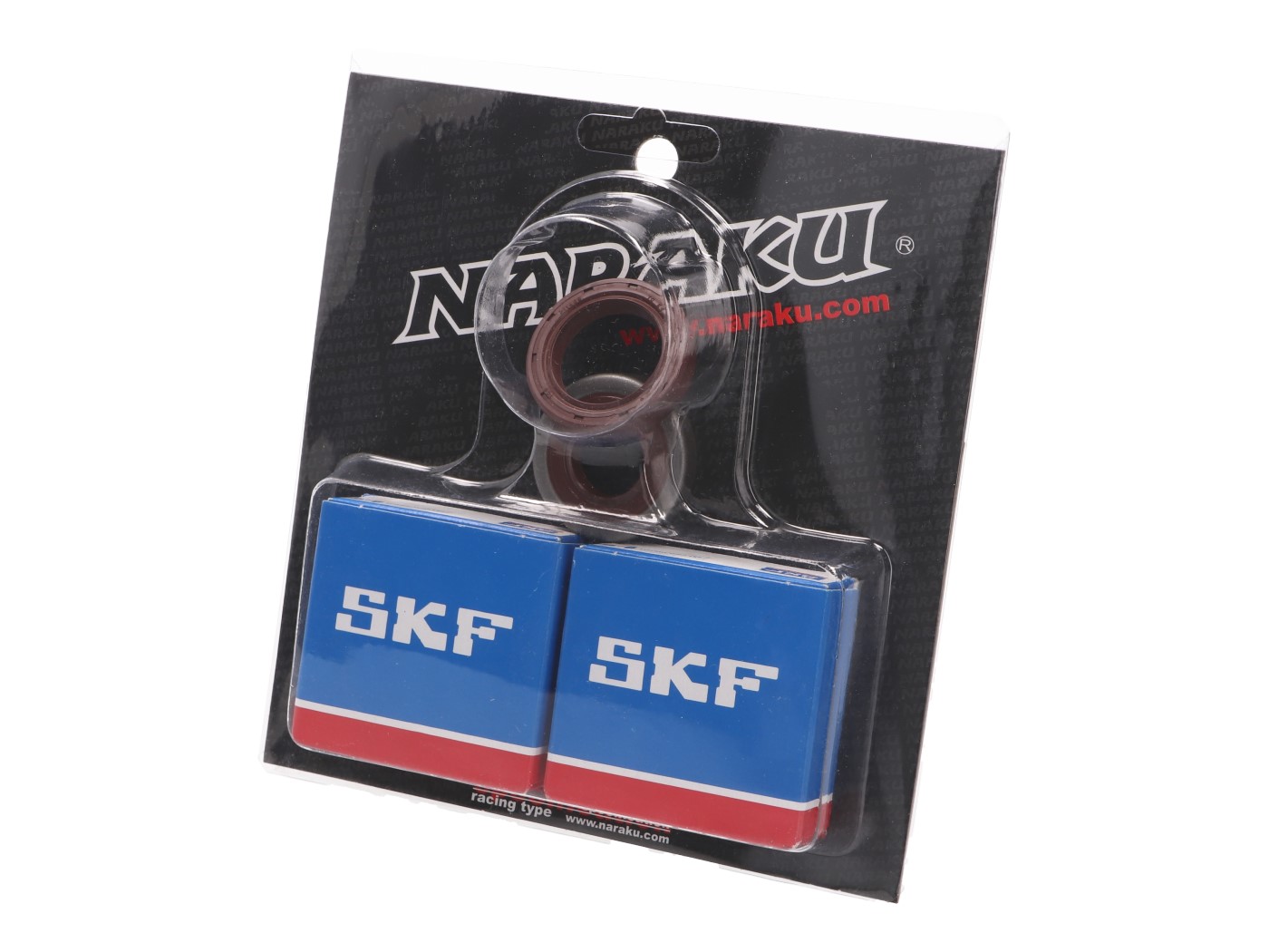 Sada ložisek na kliku Naraku SKF C3 železná klec Minarelli AM NK102.90