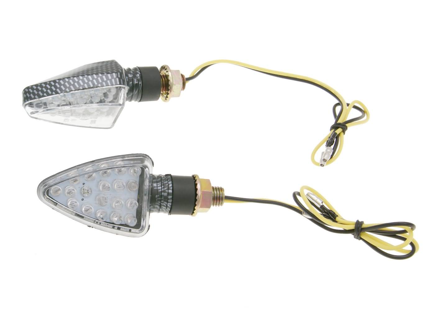 101 Octane Sada blinkrů M10 závit LED, carbon look Mini, krátká verze IP34615