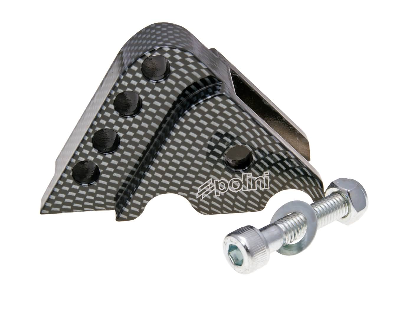 Podložka pod pružinu Polini CNC 4-otvory Carbon Look, Minarelli horizontal 173.0025
