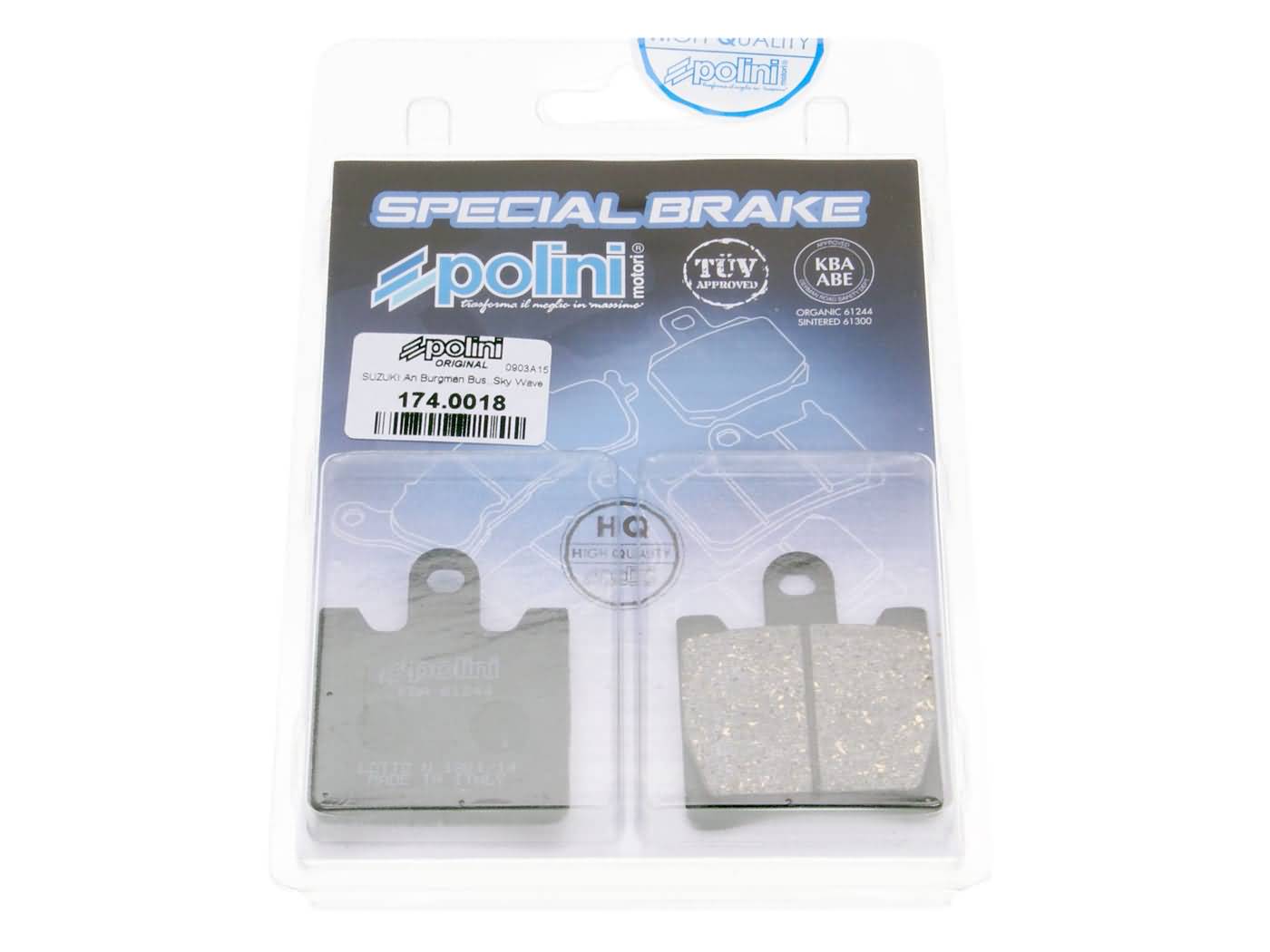 Brzdové destičky Polini organic, Suzuki AN Burgman 250, 400 -2006 174.0018