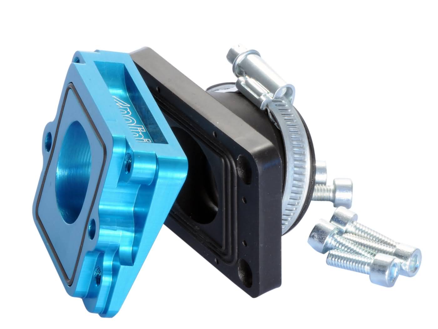 Příruba sání Polini 30/35mm s podložkou, Piaggio 50 2T s 24-30mm PWK, PHBH, VHST carb 215.0437