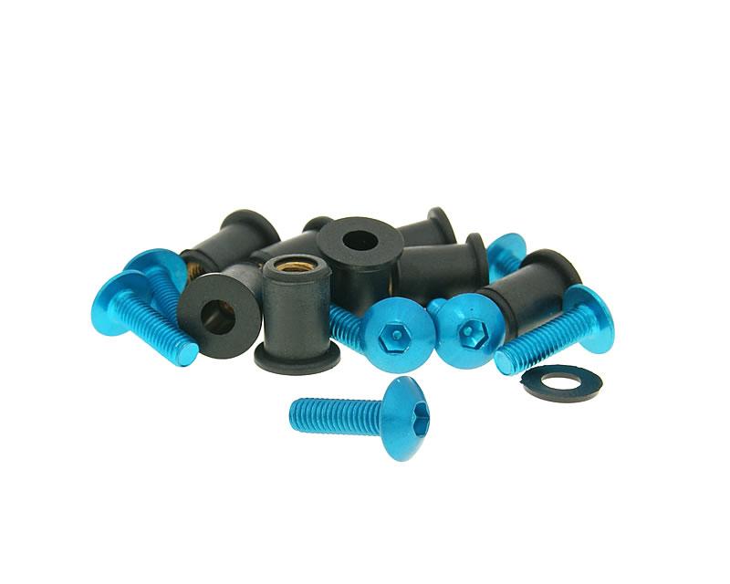 Vparts Sada šroubů + matky do plastů M5x16, 8ks Varianta: modrá VC21207