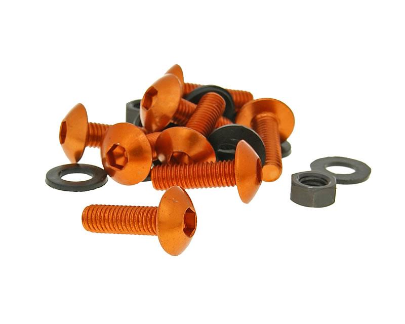 Vparts Sada šroubů + matky do plastů M5x16, 8ks Varianta: oranžová VC21210