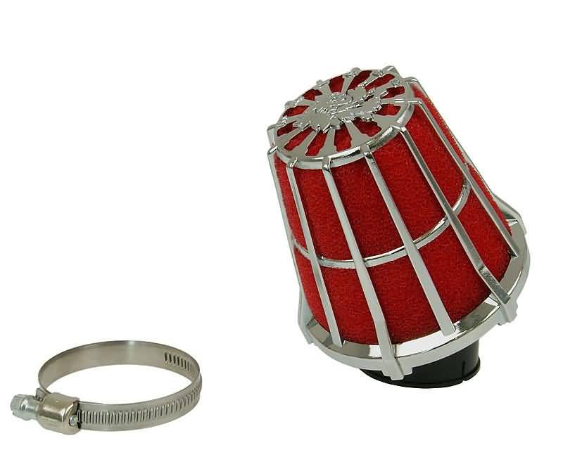 Vzduchový filtr Malossi E5, 30° zahnutý Varianta: 38mm, chromová mřížkovaná krytka M.047593K