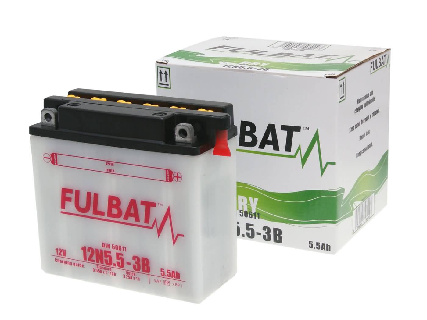Baterie Fulbat 12N5.5-3B, včetně kyseliny FB550529