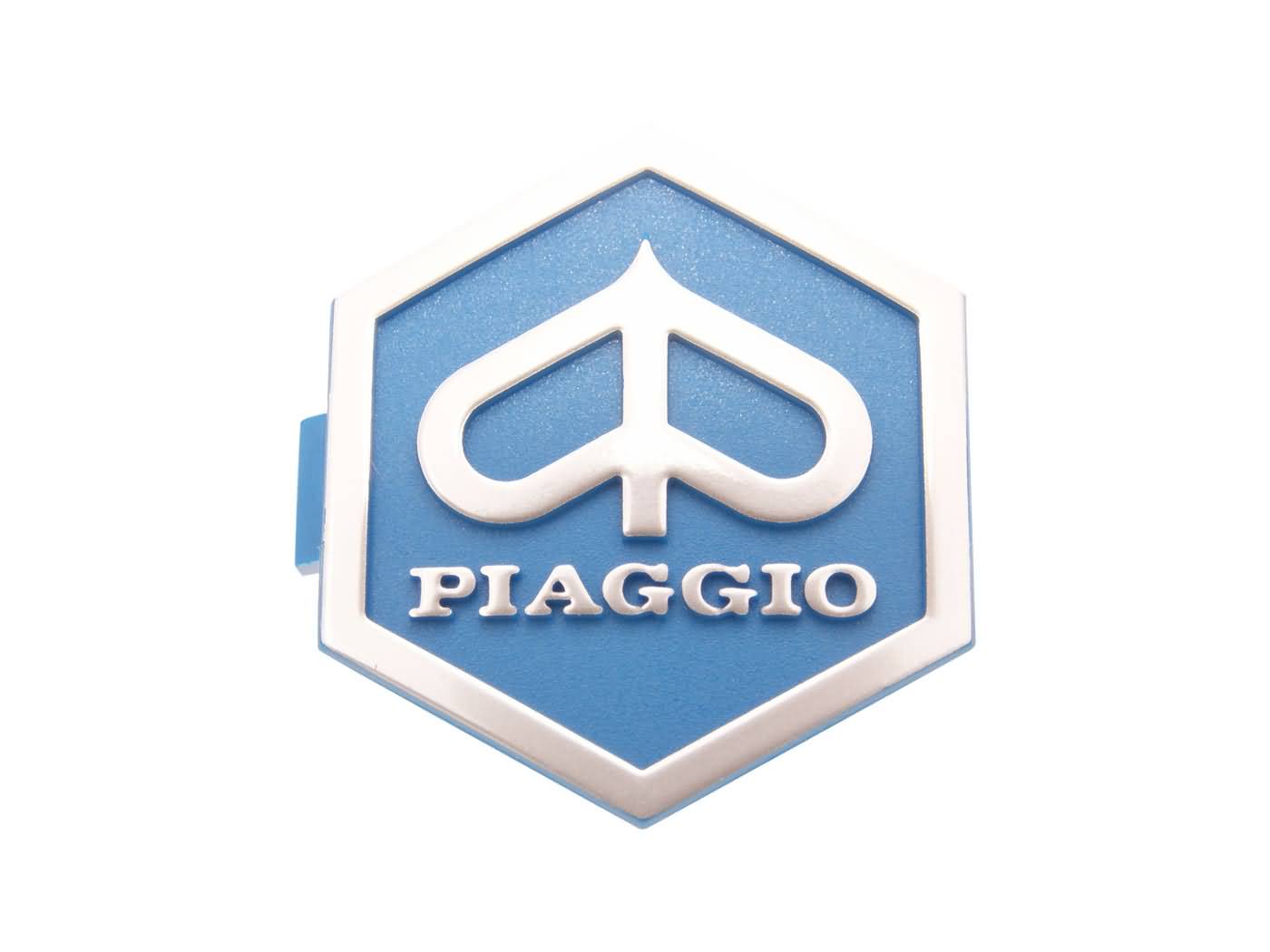 OEM Standard Znak Piaggio 3D 32x37mm zacvakávací, modrá / stříbrná 36364