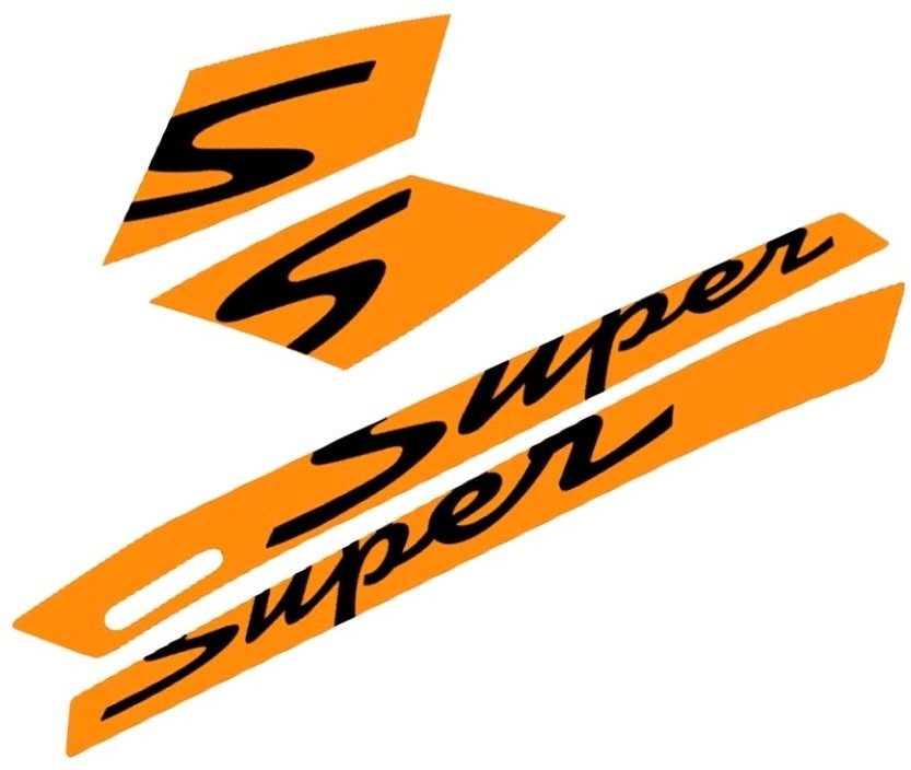 Sada samolepek "Super" OEM oranžová, Vespa GTS Super Sport 85/B PI-67333600A4