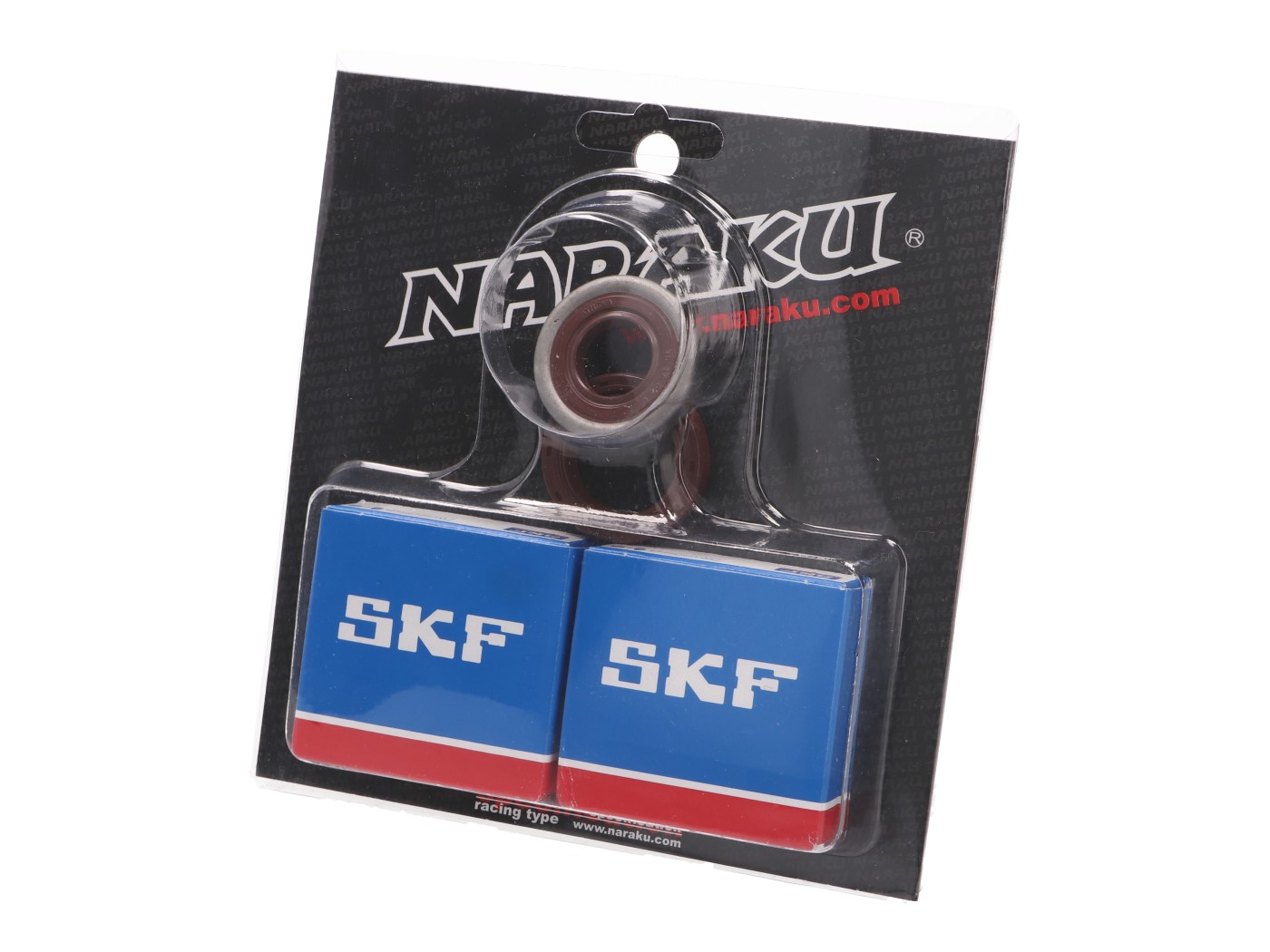 Sada ložisek na kliku Naraku SKF C4 železná klec Minarelli AM NK102.99