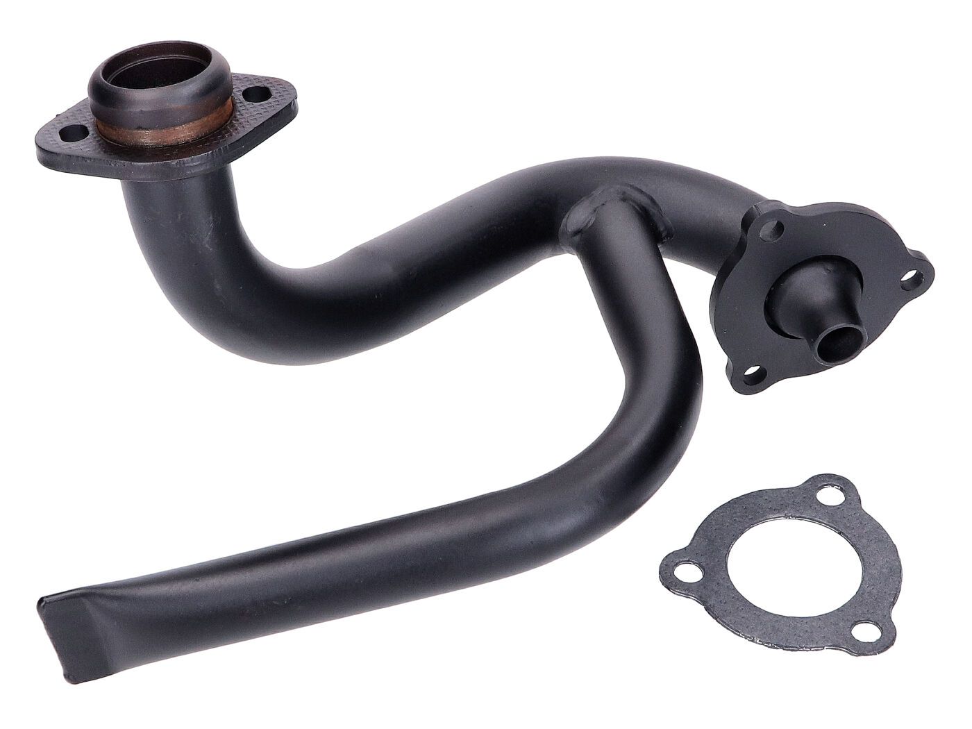 OEM Standard Koleno výfuku s restrikcí, černé, Aprilia SX, RX, Derbi Senda, Gilera RCR, SMT 38715