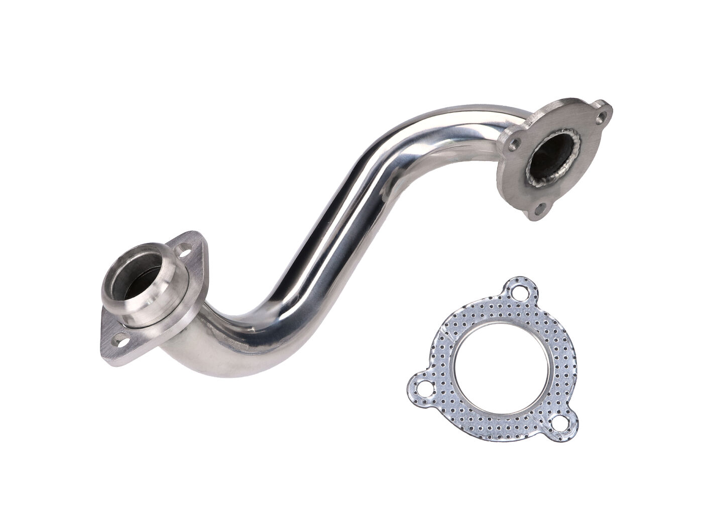 101 Octane Koleno výfuku nerez odškrcené, Aprilia SX, RX, Derbi Senda, DRD, X-Treme, SM, Gilera RCR, SMT 38711